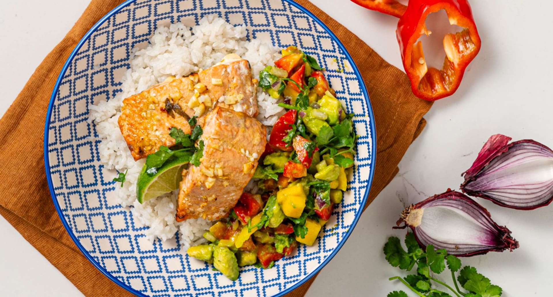 Pečený losos a zelenina